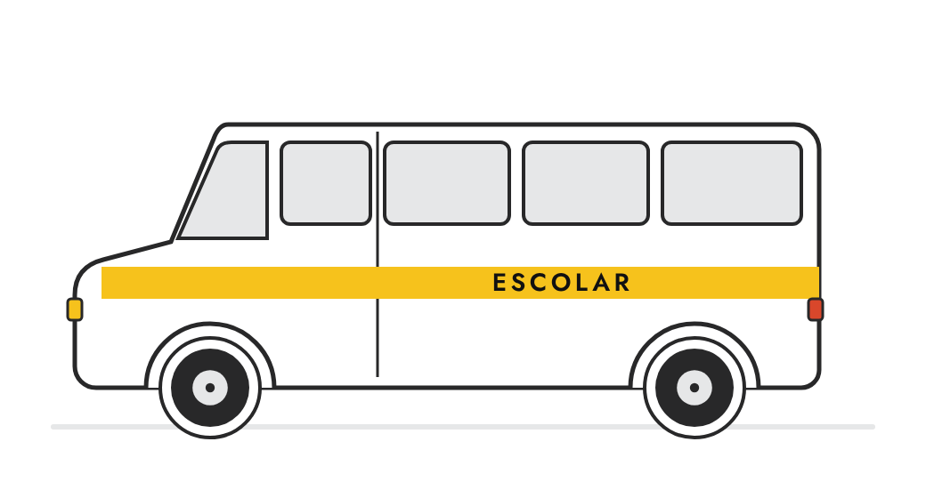 Ilustração de van escolar
